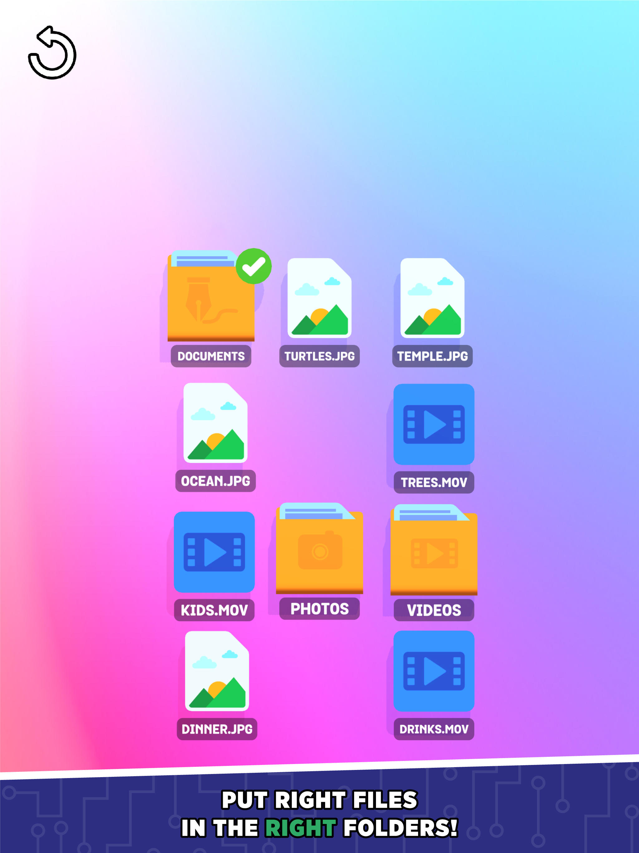 Desktop Sort Game Screenshot