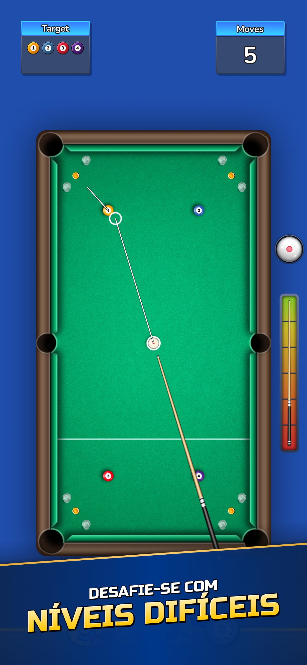 Captura de Tela do Jogo 8 Ball Puzzle: Jogo de Sinuca