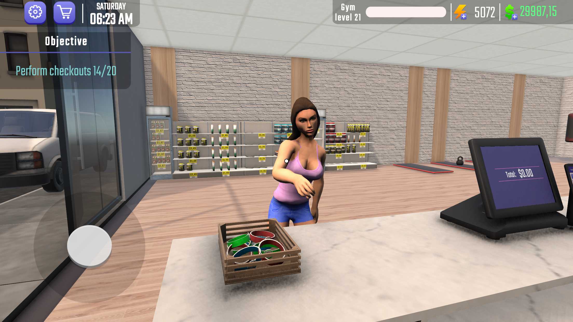 Gym Simulator 3D Fitness Store Game Screenshot