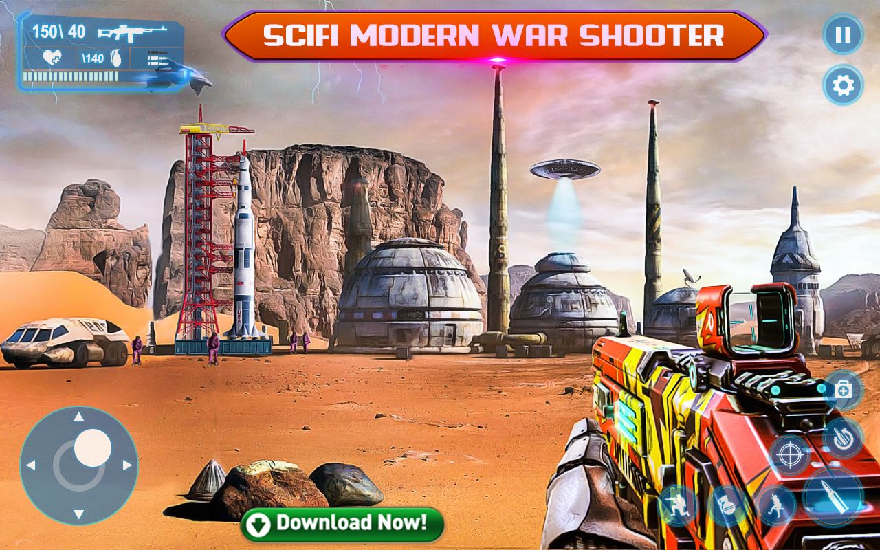 Screenshot of Sci-Fi Cover Fire – 3D Offline Shooting Games