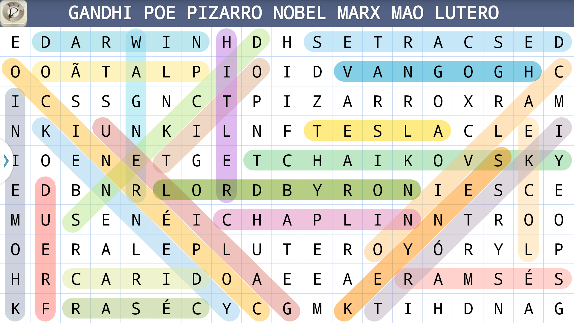 Captura de Tela do Jogo Caça-Palavras em Português