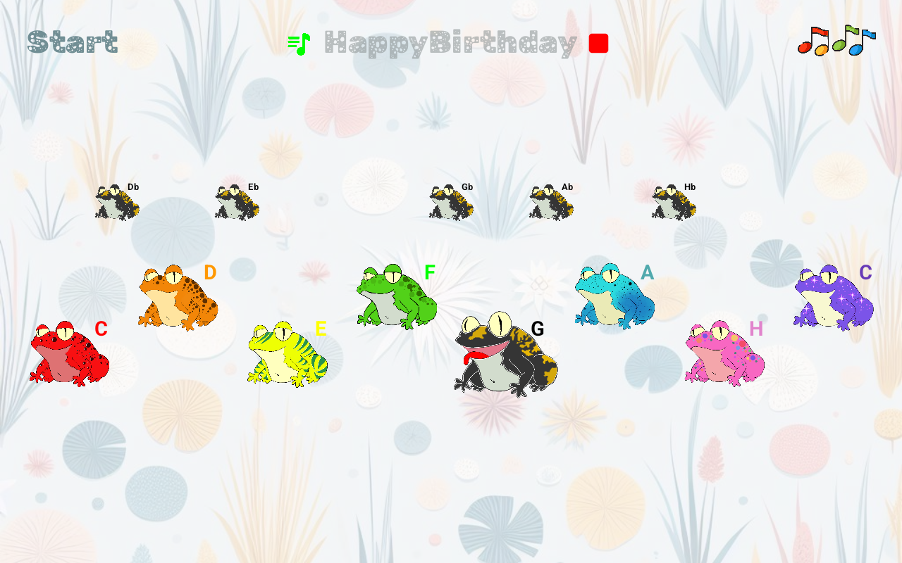 Screenshot of Sing Toad: Music & Memory game