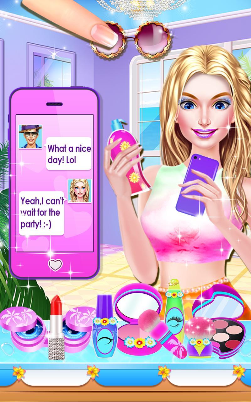 Captura de Tela do Jogo Summer Girl! Beach PARTY Salon