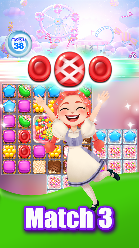 Screenshot 1 of Candy Go Round: Quebra-cabeça de combinar 3 2.6.9