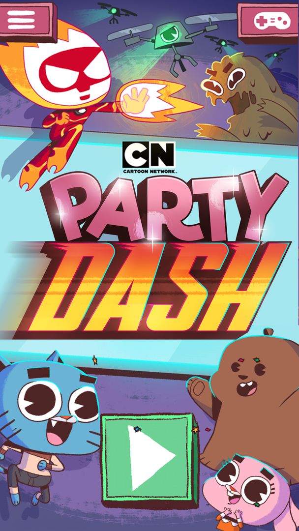 Party Dash จากการ์ตูนเน็ตเวิร์ก: เกมแพล็ตฟอร์เมอร์ ภาพหน้าจอเกม