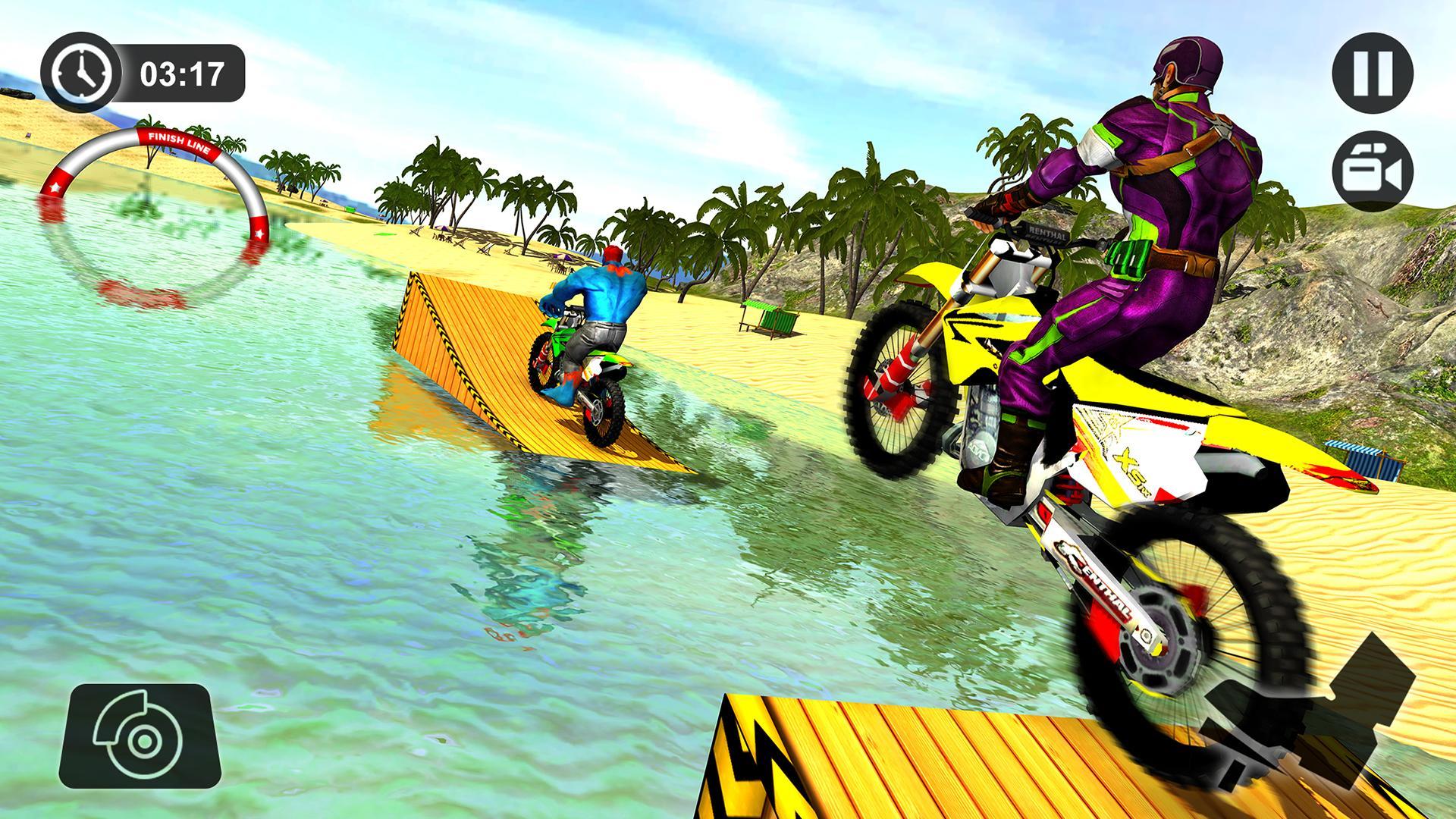 Superhero Water Surfer Bike Racing: Beach Racer Game Screenshot
