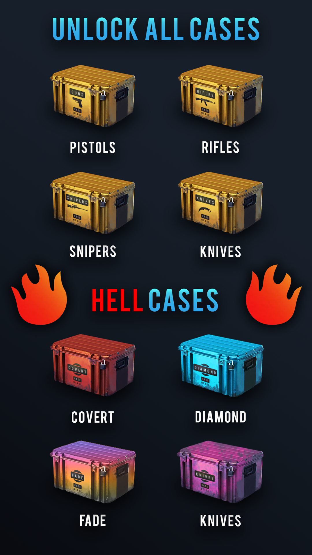 🔥Hell Case Merge. Ultimate Skins Simulator Opener Game Screenshot