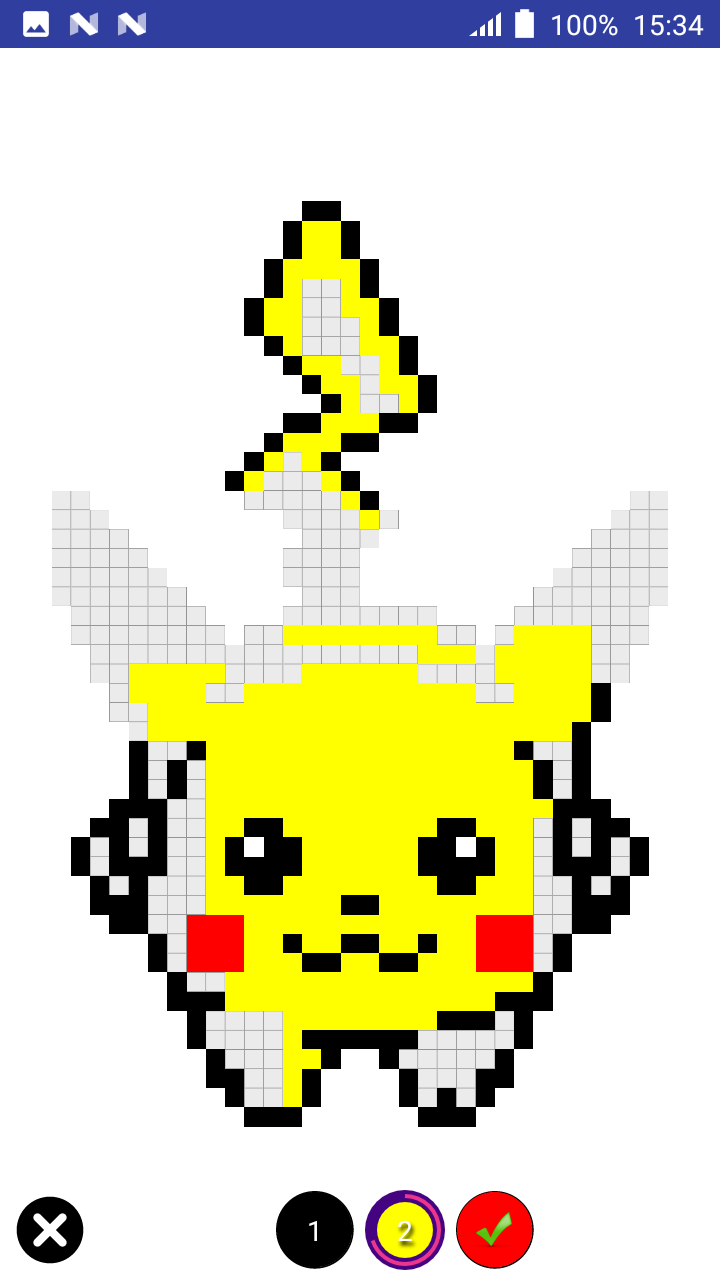 Screenshot of Color by Number Pokemon Pixel Art