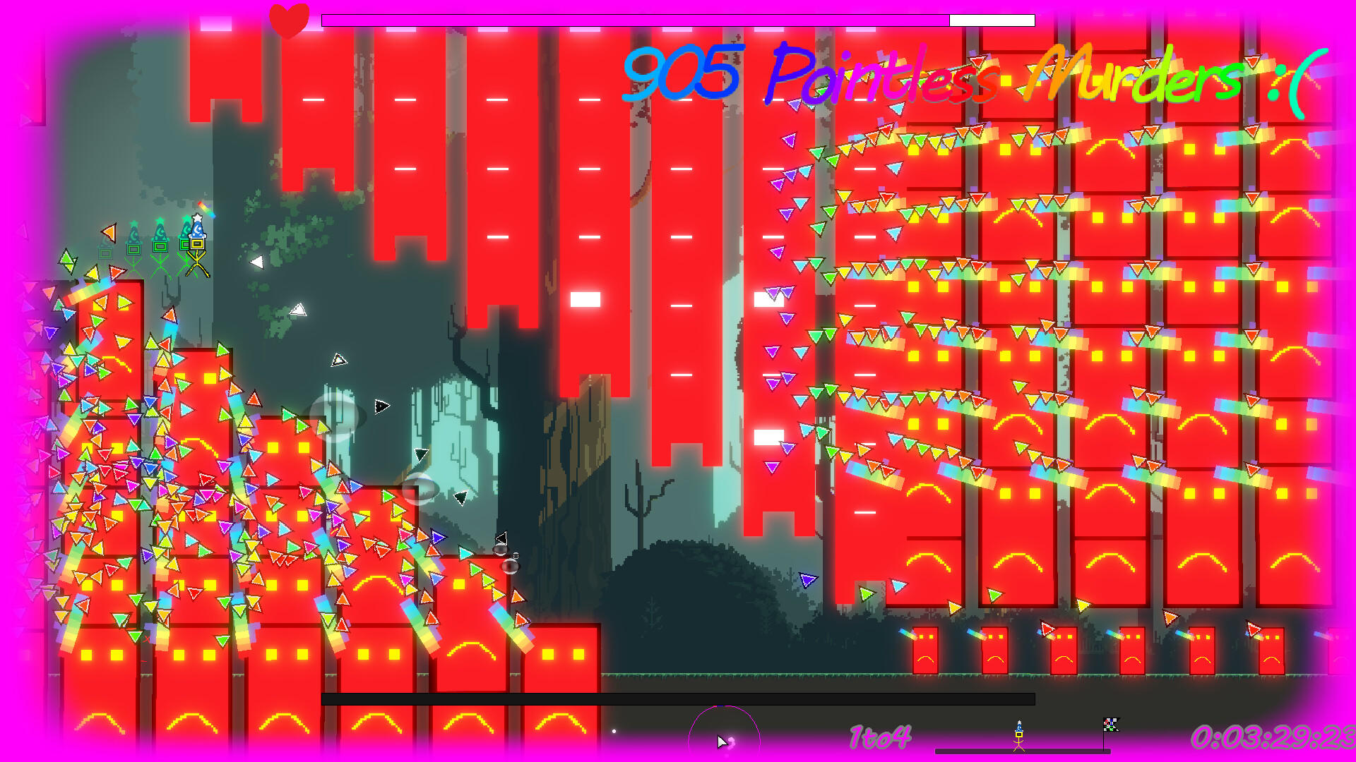 Screenshot of A2C:Ayry seems to be playtesting a 2D runner shooter from Cci