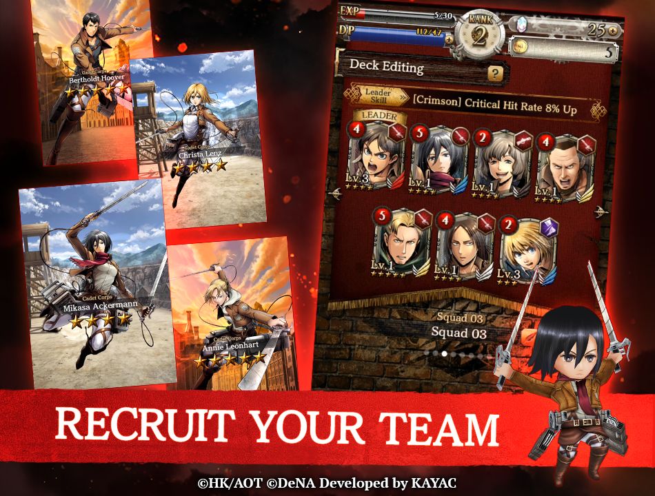 Attack on Titan TACTICS ภาพหน้าจอเกม