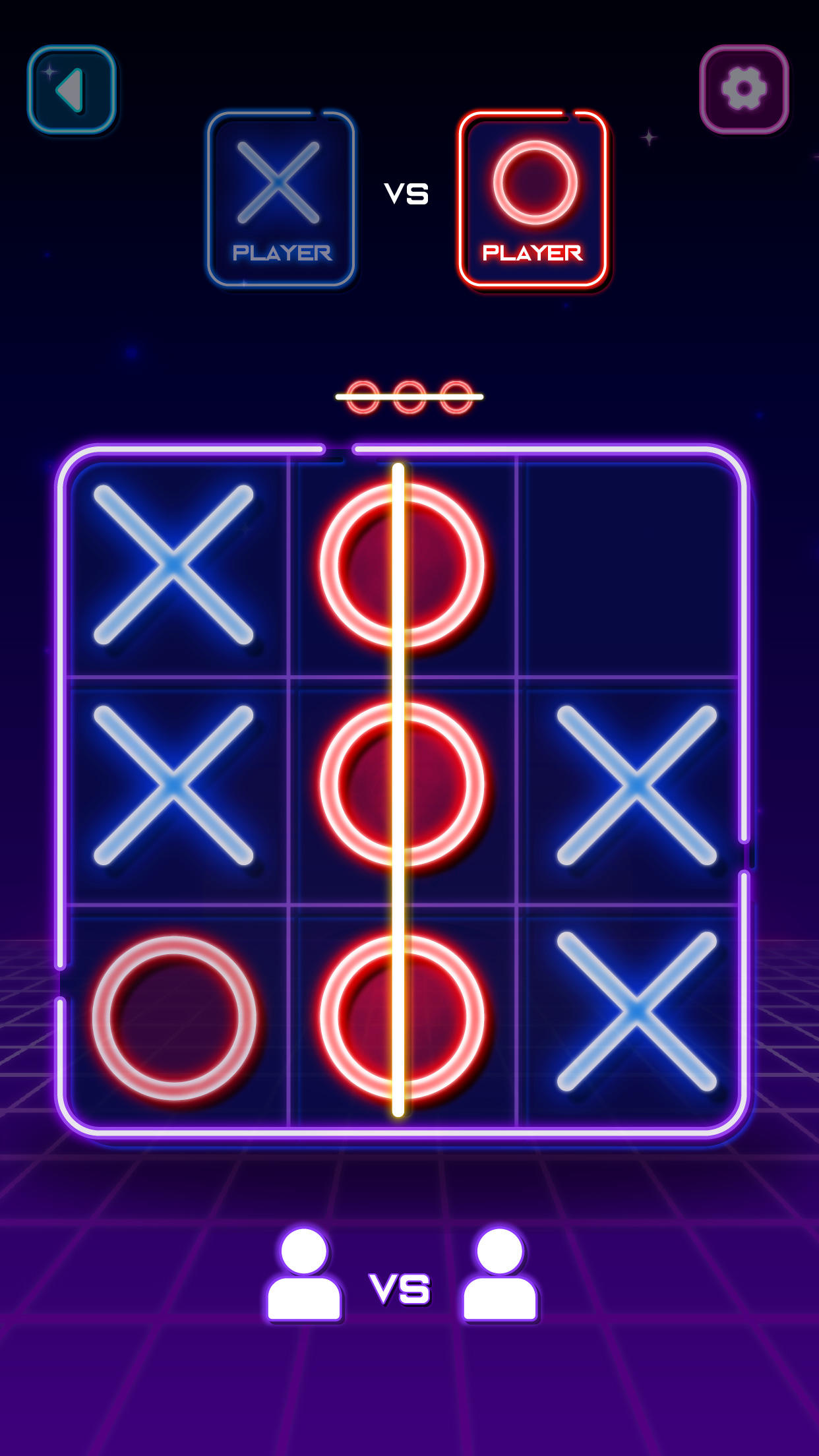 Screenshot of Tic Tac Toe Glow: 2 Player XO