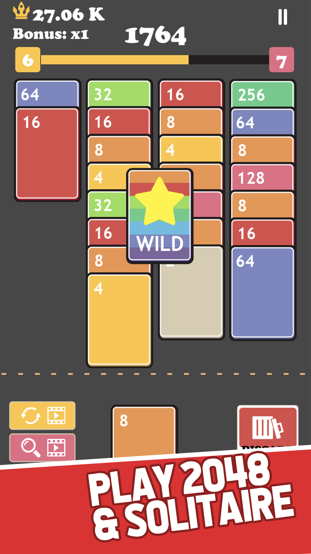 Screenshot of 2048+ Solitaire