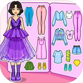 DIY Fashion Paper Doll Dress Up - Jogos de maquiagem da moda de