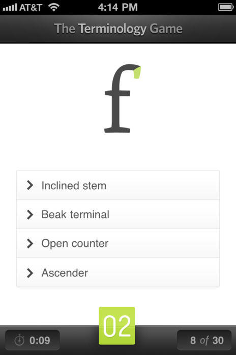 Screenshot of The Font Game