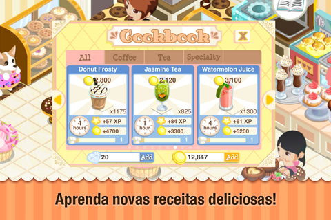 Captura de Tela do Jogo Bakery Story: Cats Cafe