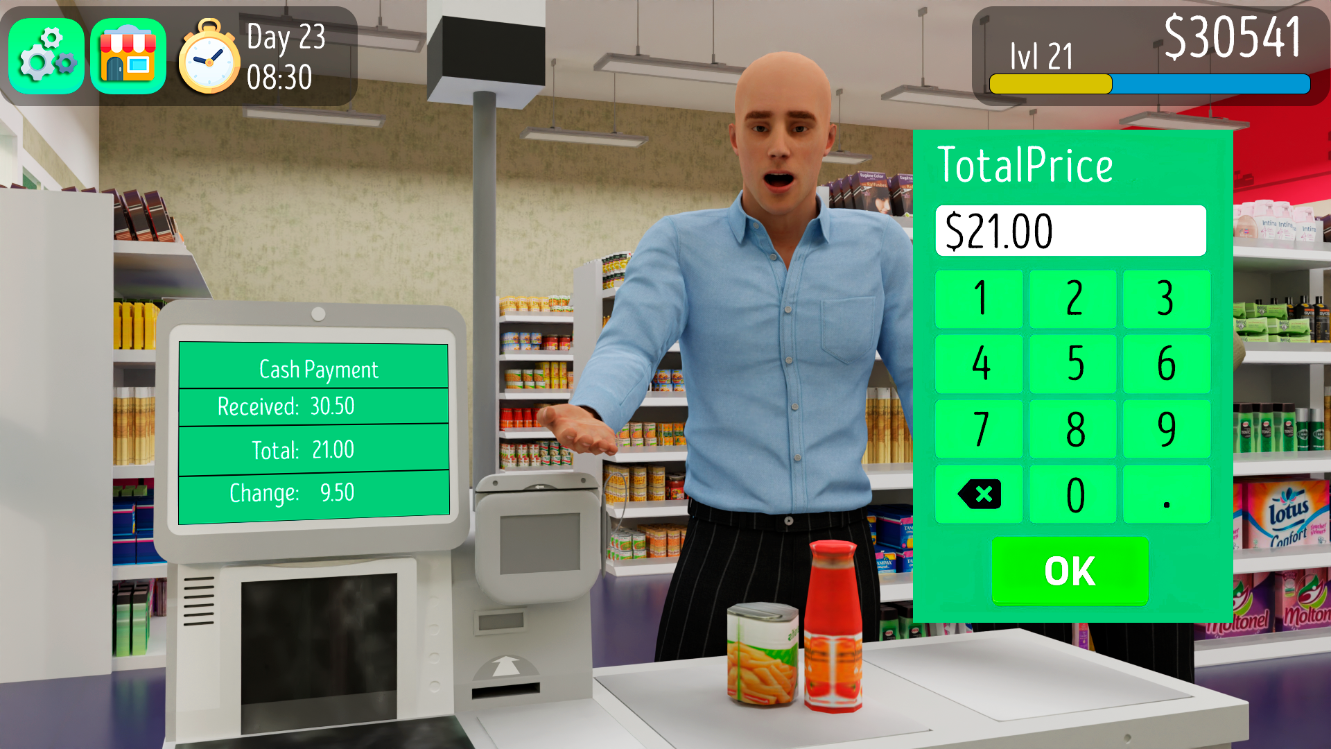 Cuplikan Layar Game Manager: Supermarket Simulator