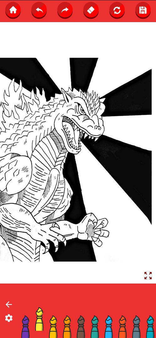 Coloring Godzilla : King of the Monsters screenshot game
