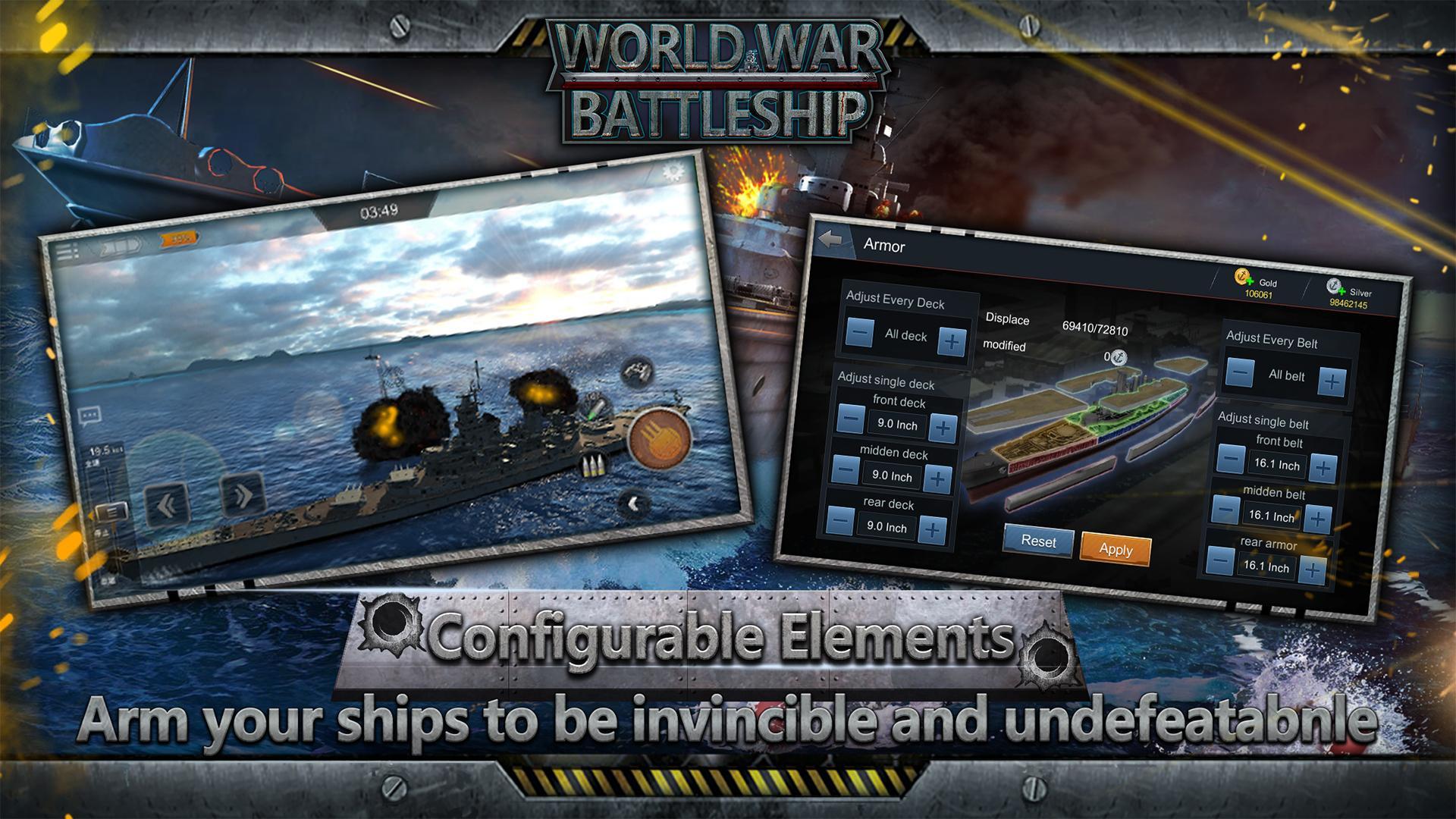 World War: Battleship (Lite) Game Screenshot