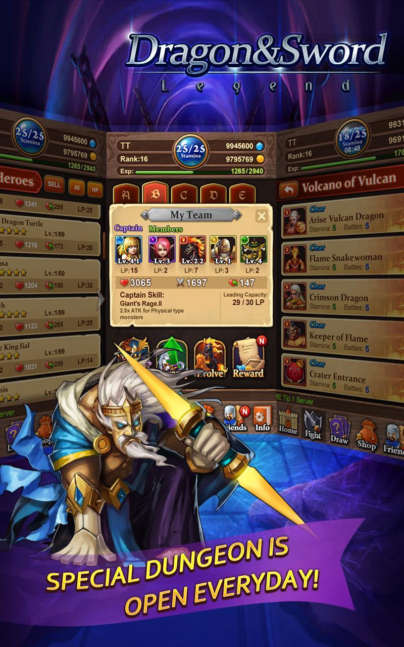 Dragon & Sword Game Screenshot