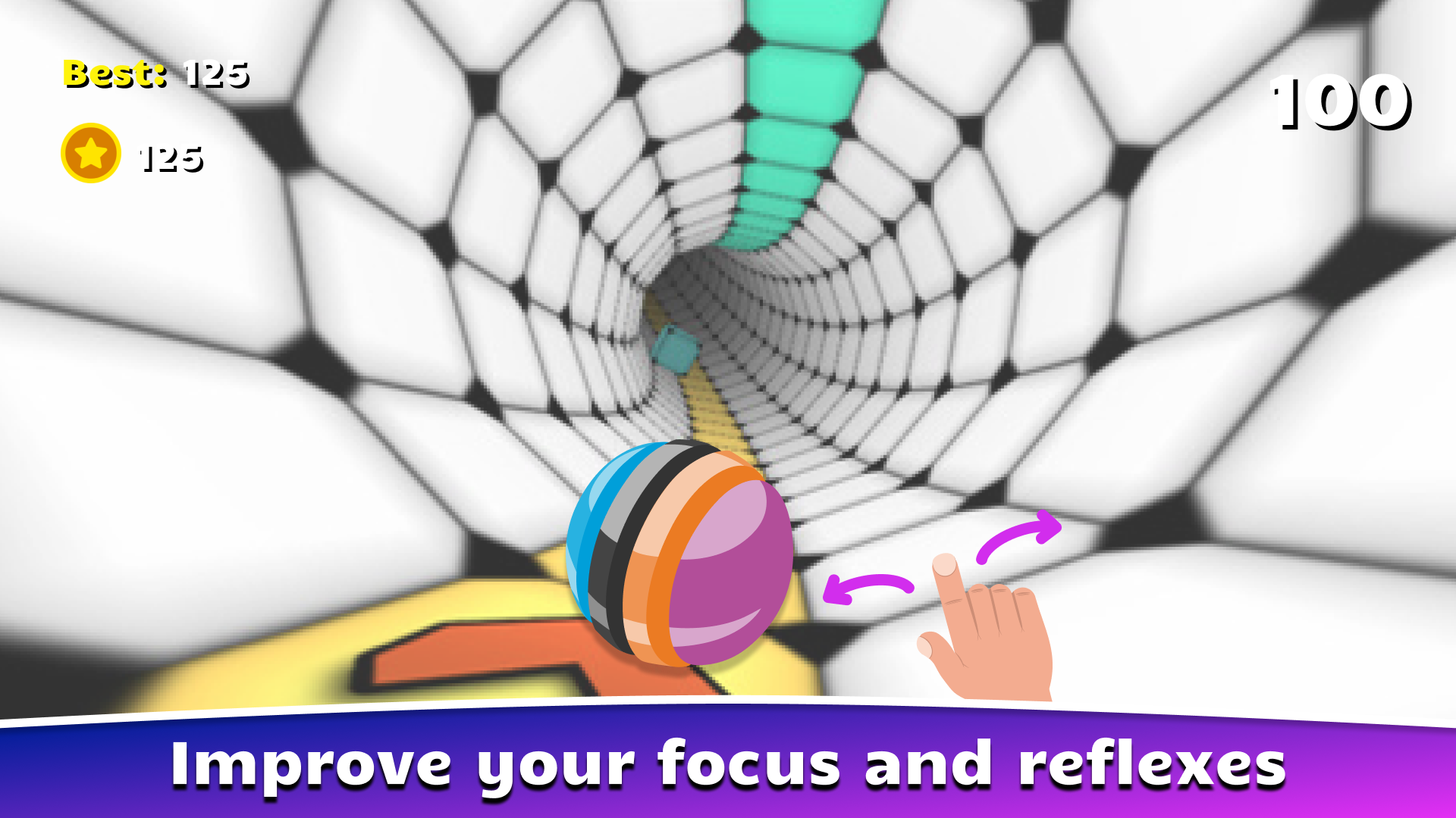 Captura de Tela do Jogo Speed Tunnel 3D Tube