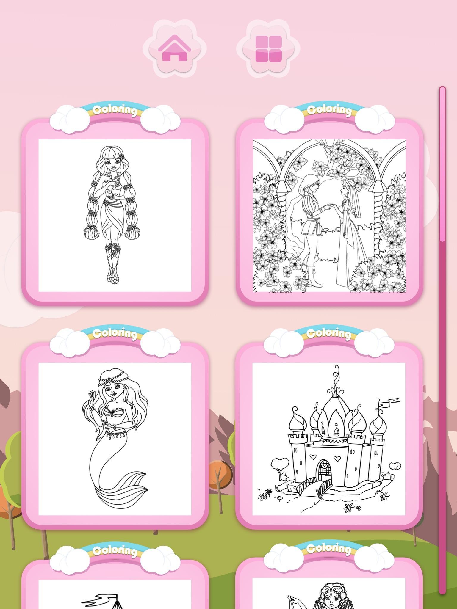 Cuplikan Layar Game Princess Coloring Books