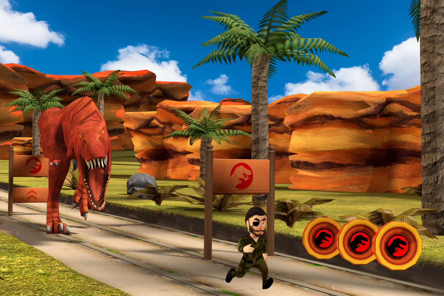 Dinosaur Runner Safari Game Screenshot