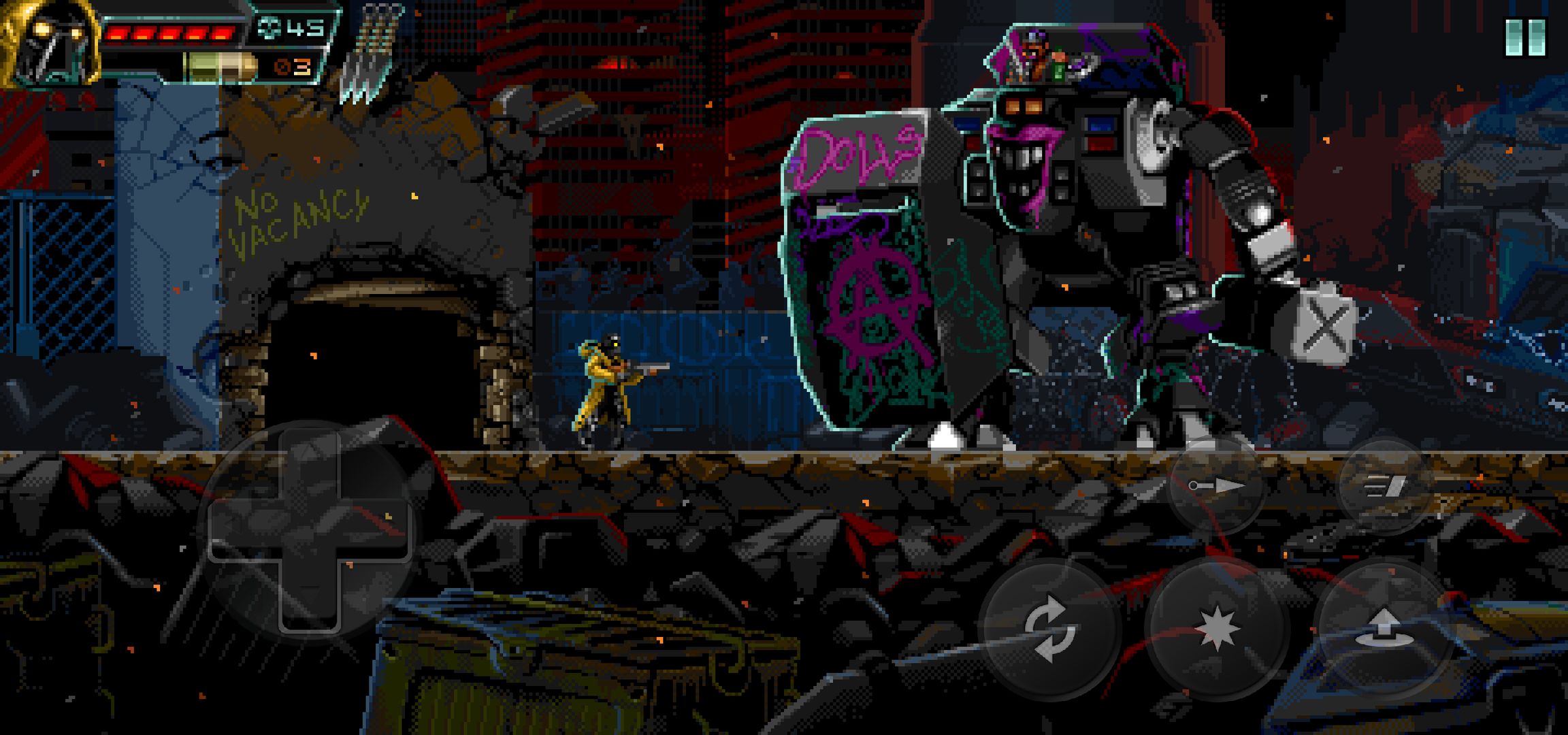 Screenshot of Huntdown: Cyberpunk Adventure