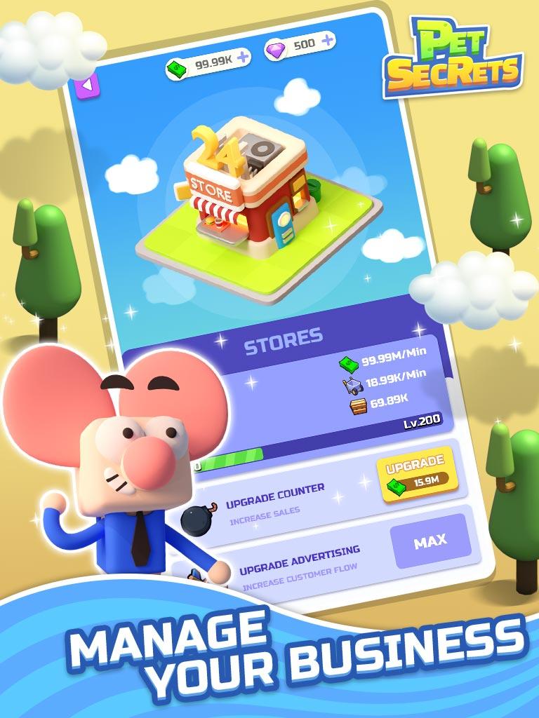 Pet Secrets:Idle Tycoon - Build Your Secret Base Game Screenshot