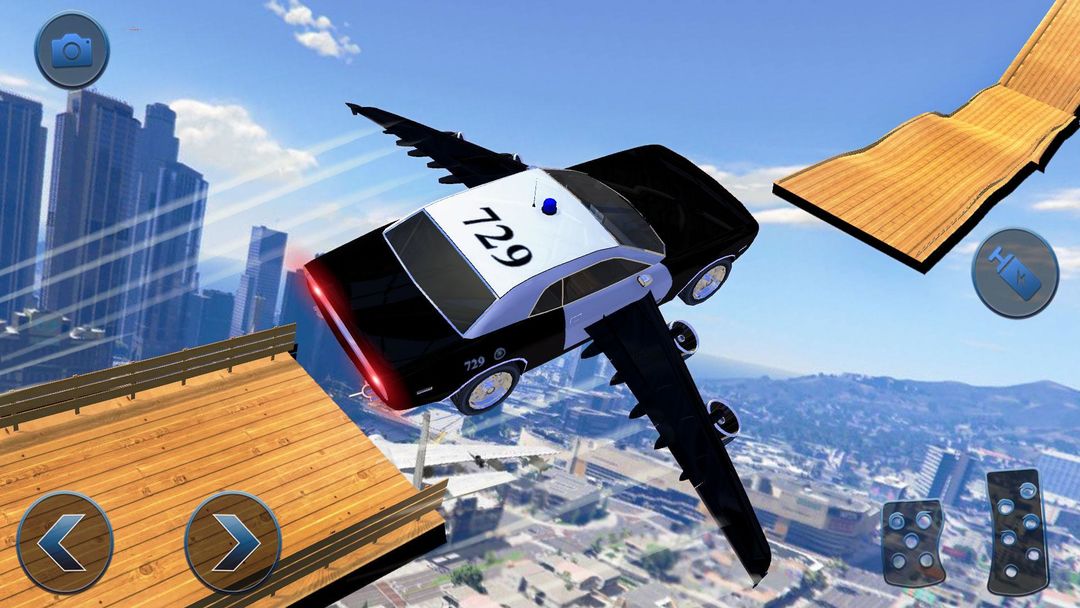 US Police Flying Car Mega Ramp Stunt Racing Games ภาพหน้าจอเกม