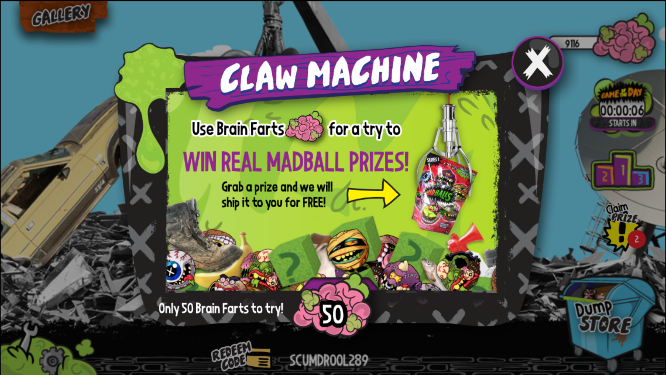 Madballs Arcade Game Screenshot