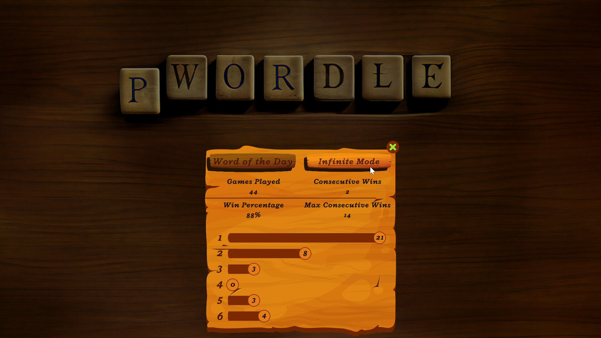pWordle 게임 스크린 샷