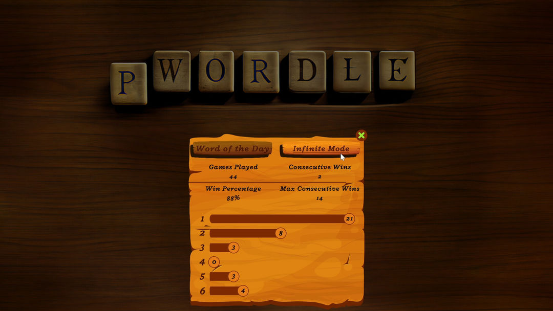 Screenshot of pWordle