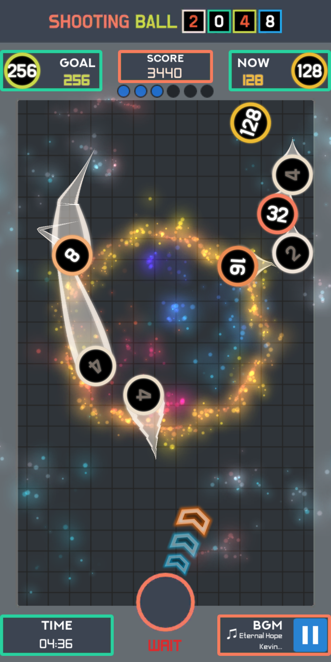 ショットボール2048 ゲームのスクリーンショット