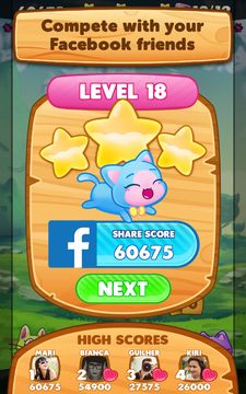Kitty Pawp Bubble Shooter Game Screenshot