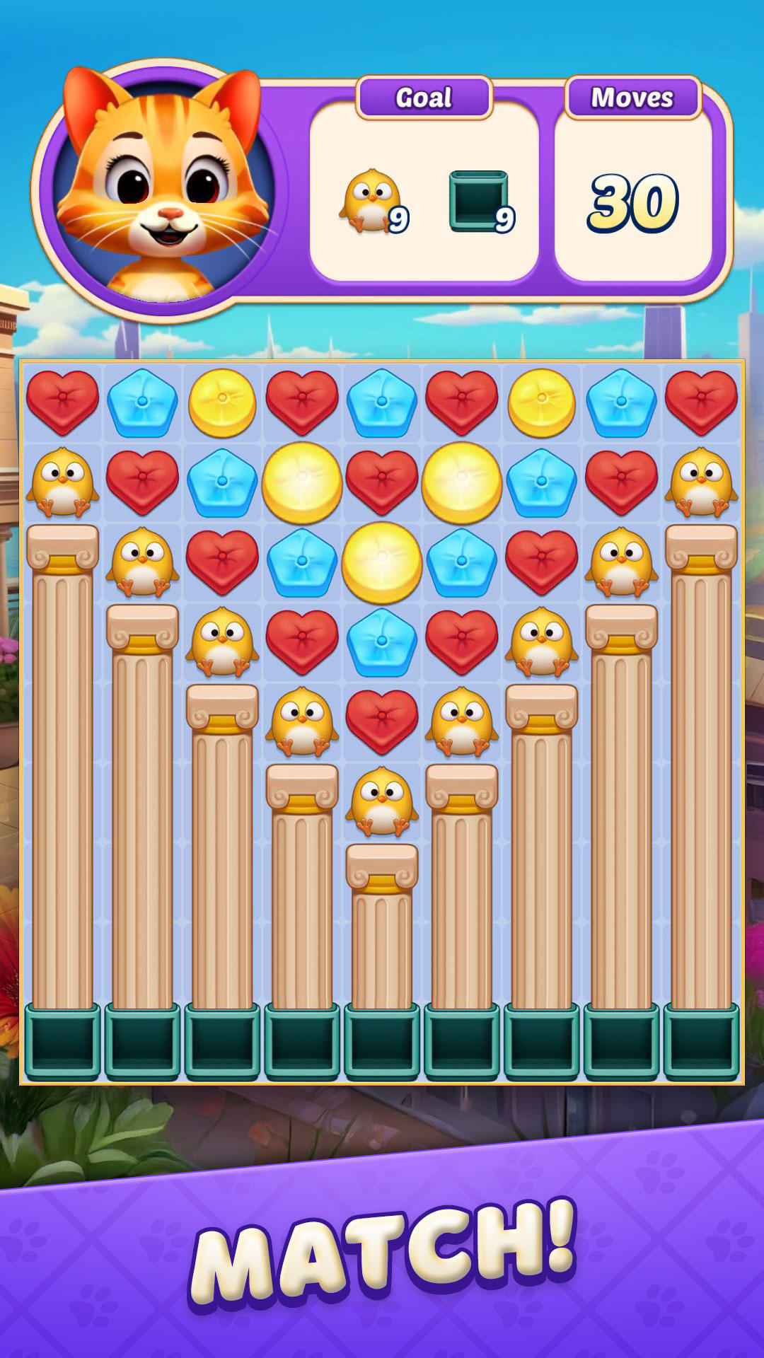Cat Crunch - Match 3 Games Game Screenshot