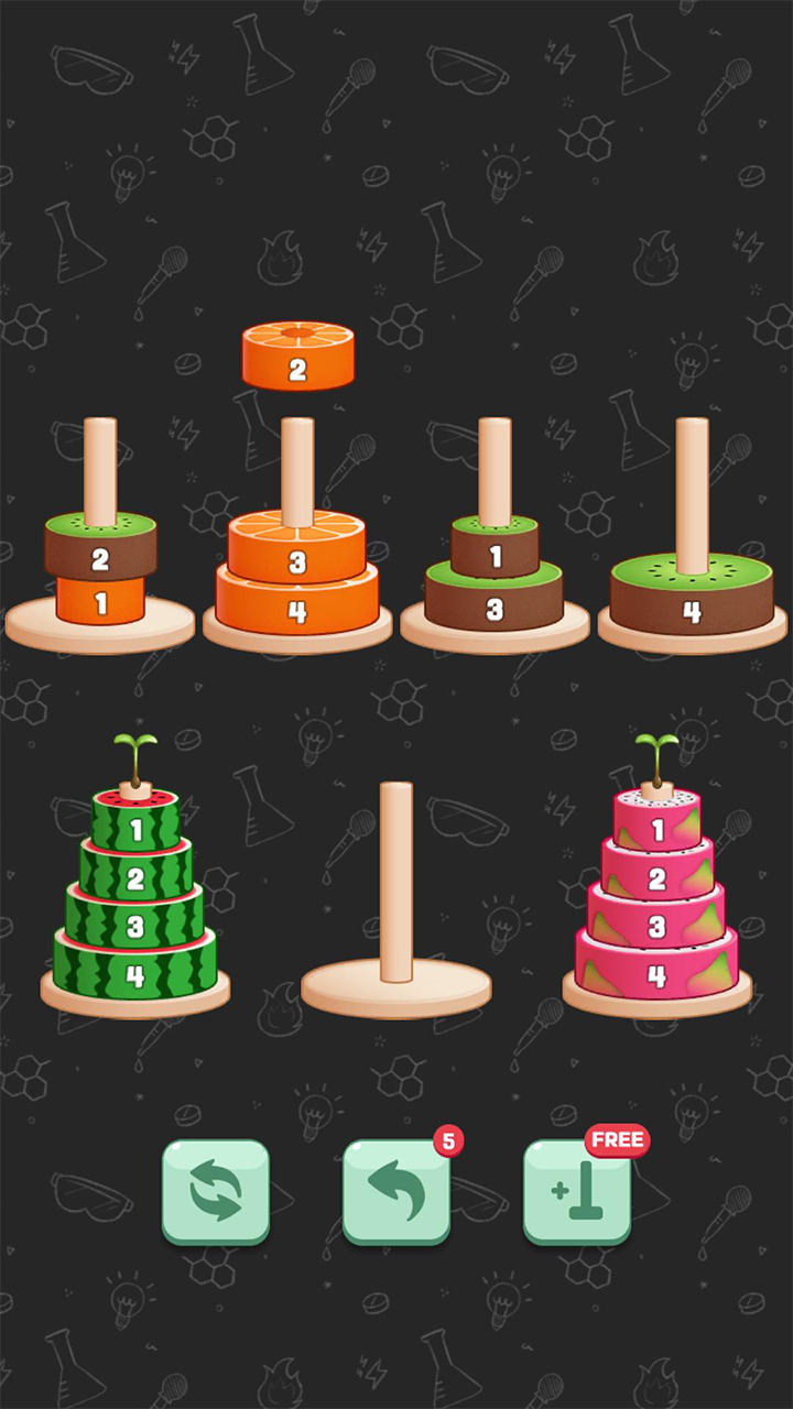 Скриншот игры Tower of Hanoi Sort