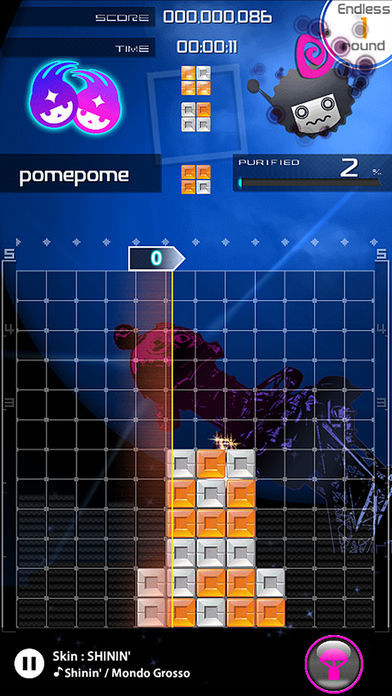 Screenshot of LUMINES PUZZLE AND MUSIC