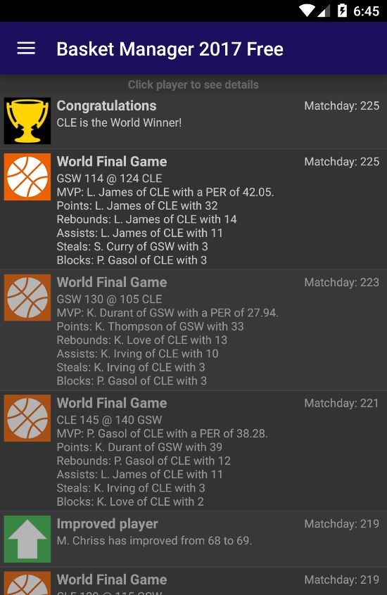 Basket Manager 2017 Free screenshot game