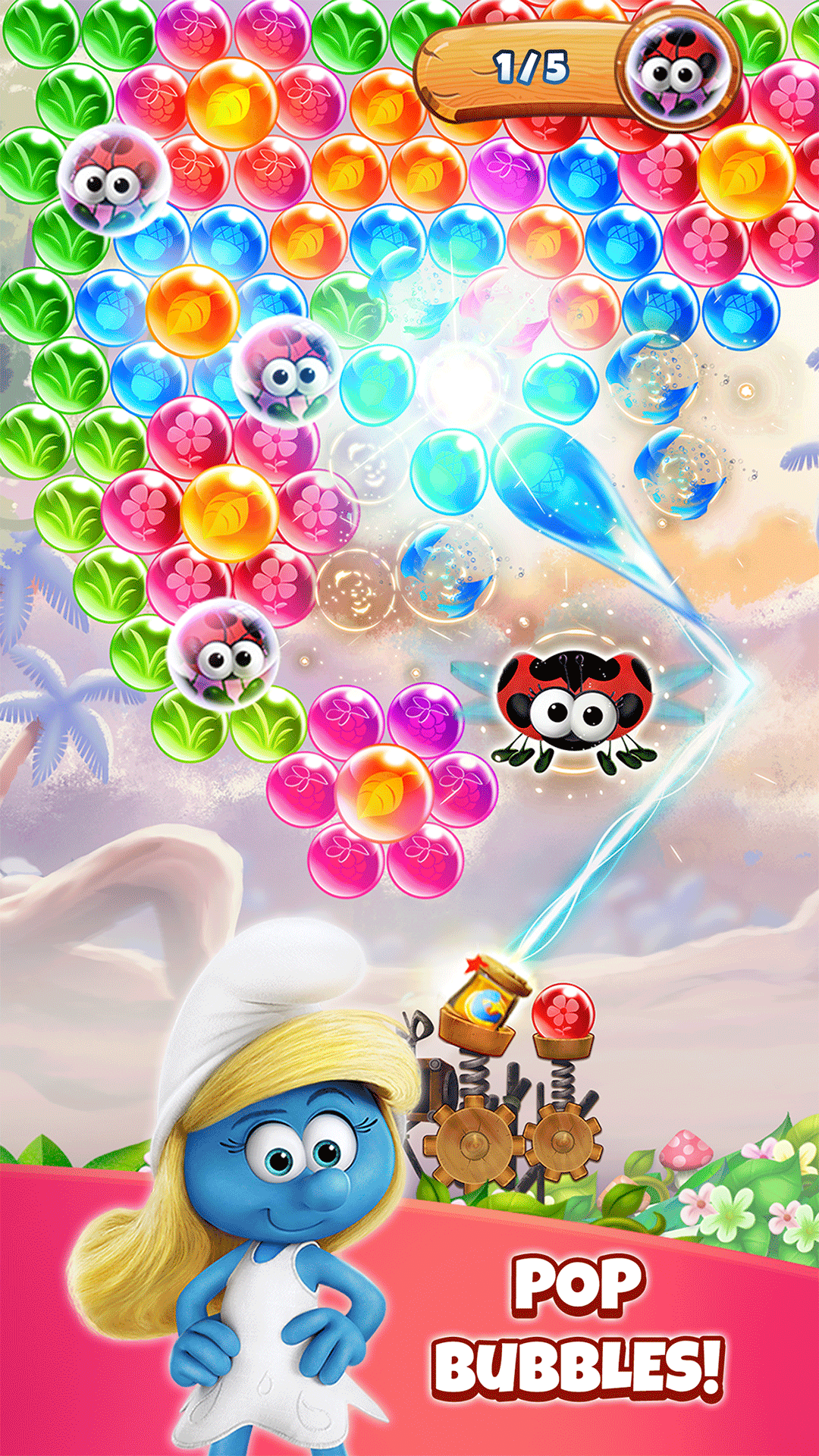 Smurfs Bubble Shooter Story Game Screenshot