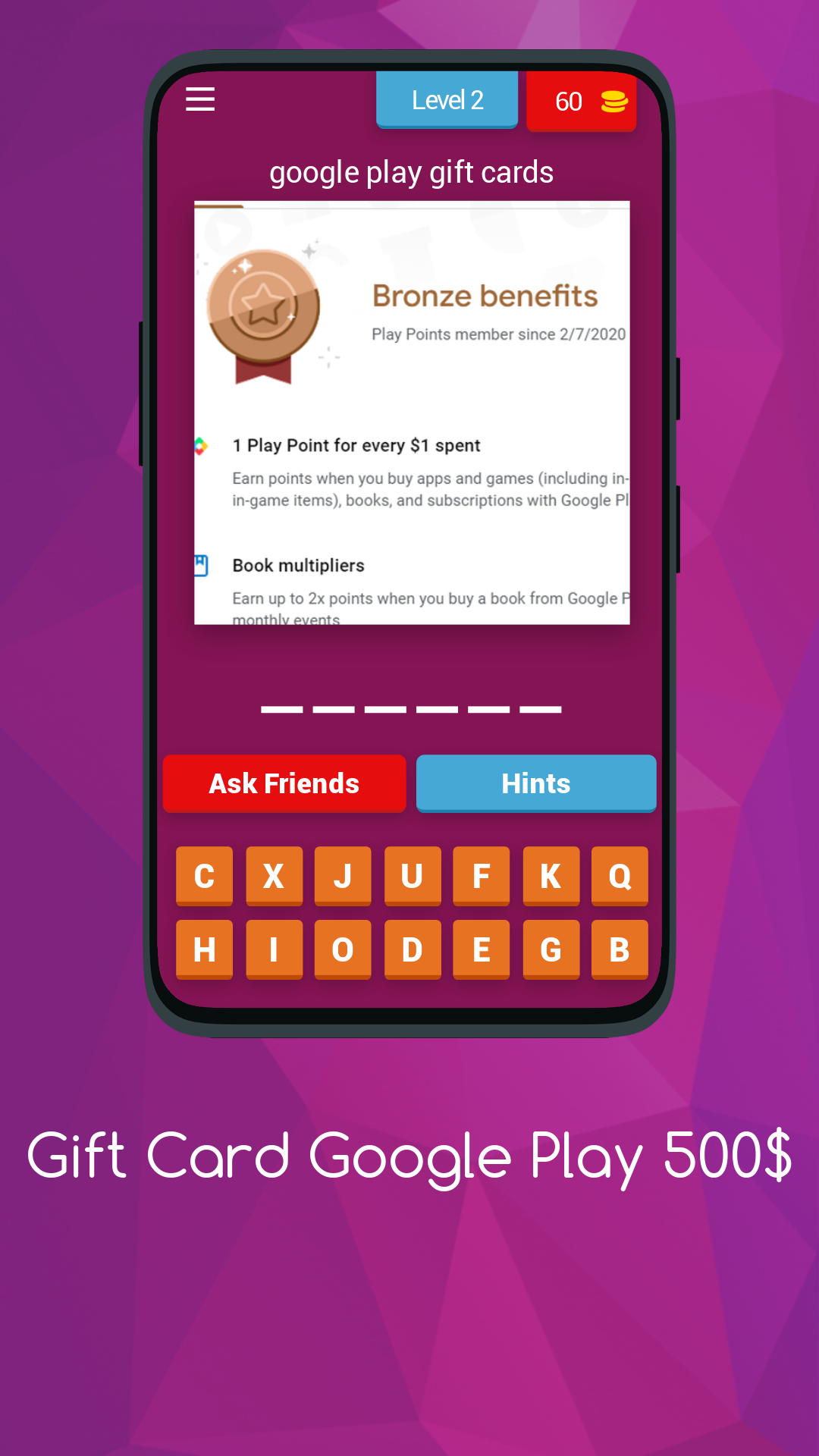 Screenshot of Google Play  dr500 Card Win