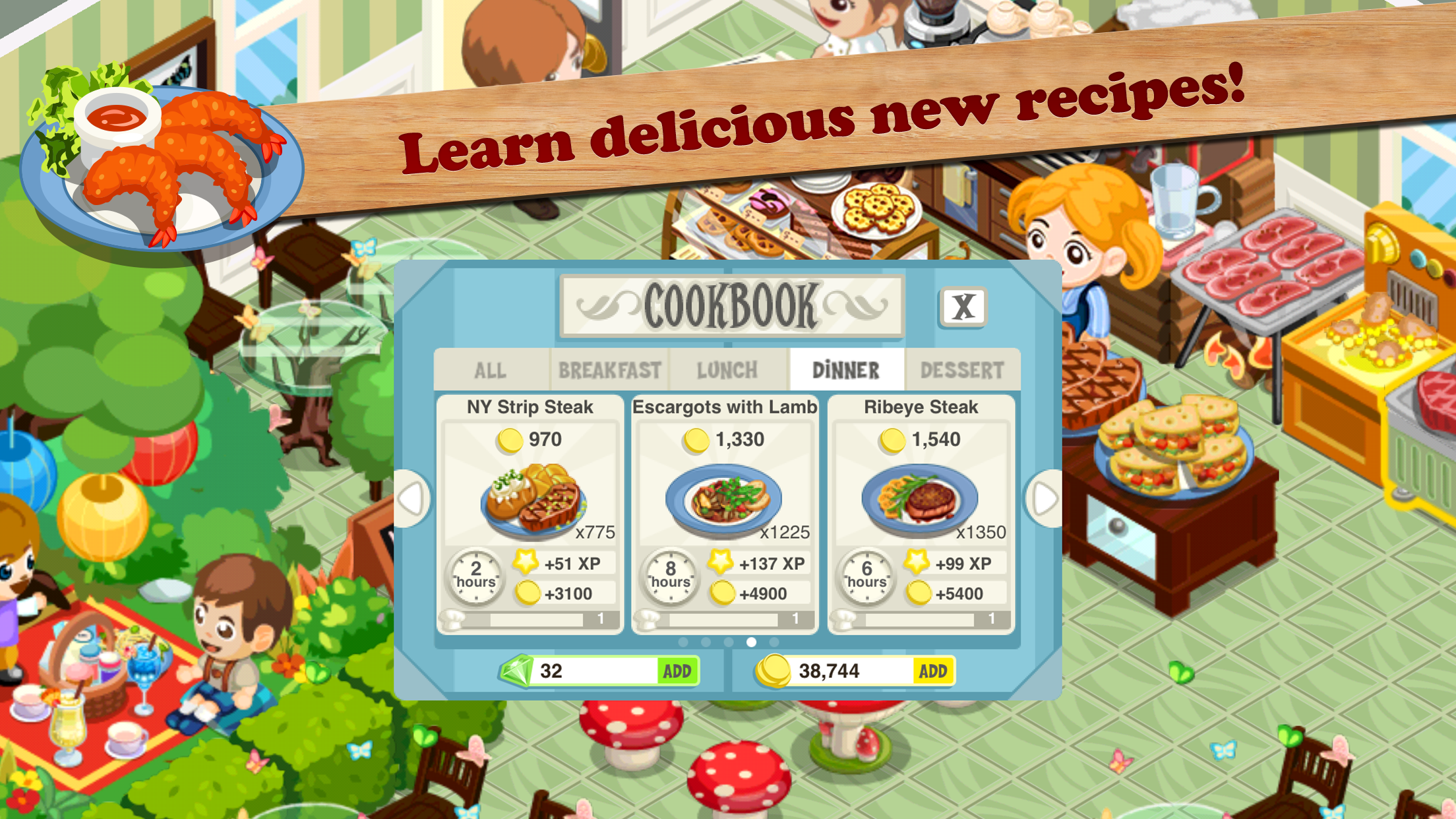 Restaurant Story: Hearty Feast Game Screenshot