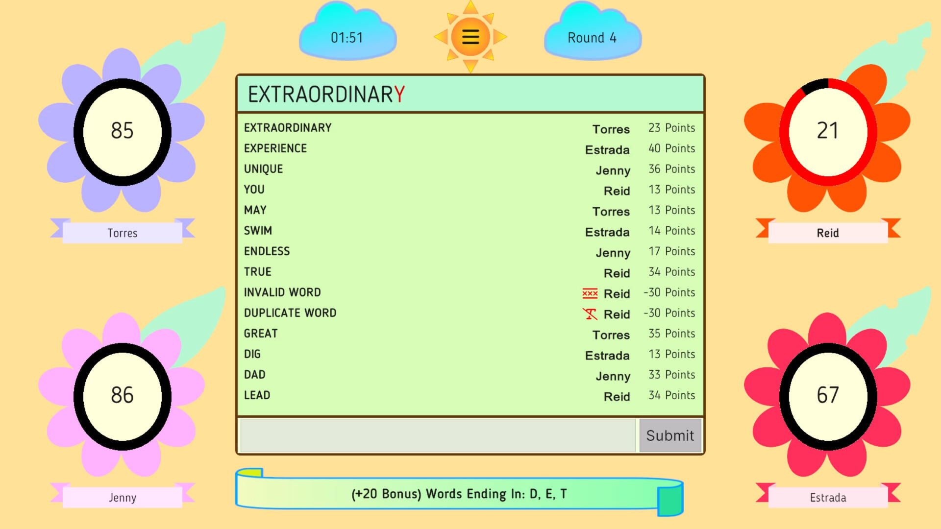 Screenshot of Word Relay