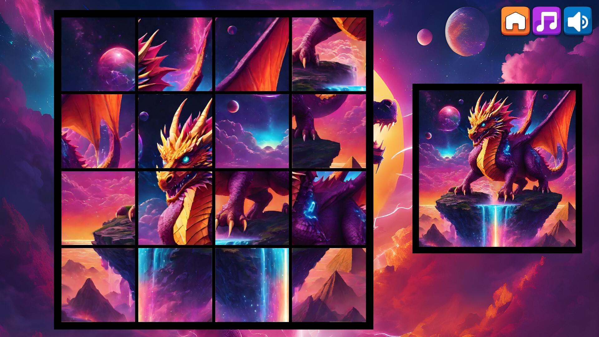OG Puzzlers: Synthwave Dragons 게임 스크린 샷
