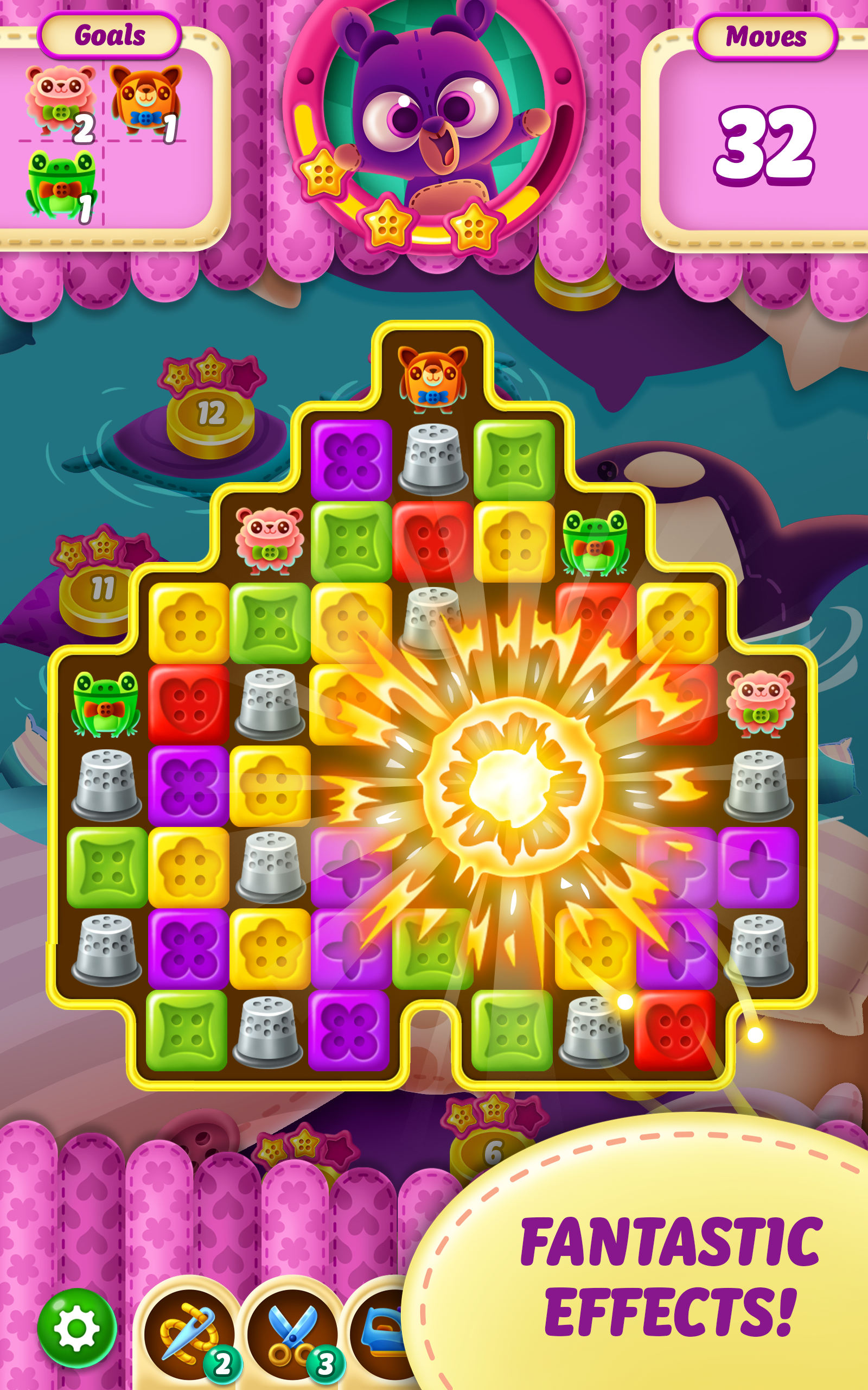Button Blast - Dress Up Match-3 Puzzle Game Screenshot