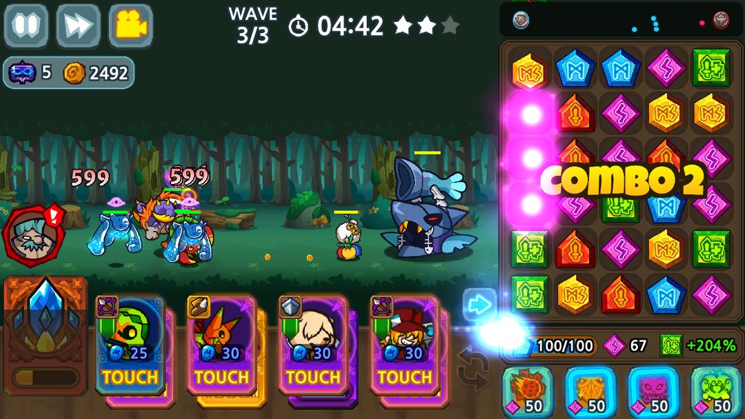 Screenshot of Puzzle & Defense: Match 3 Battle
