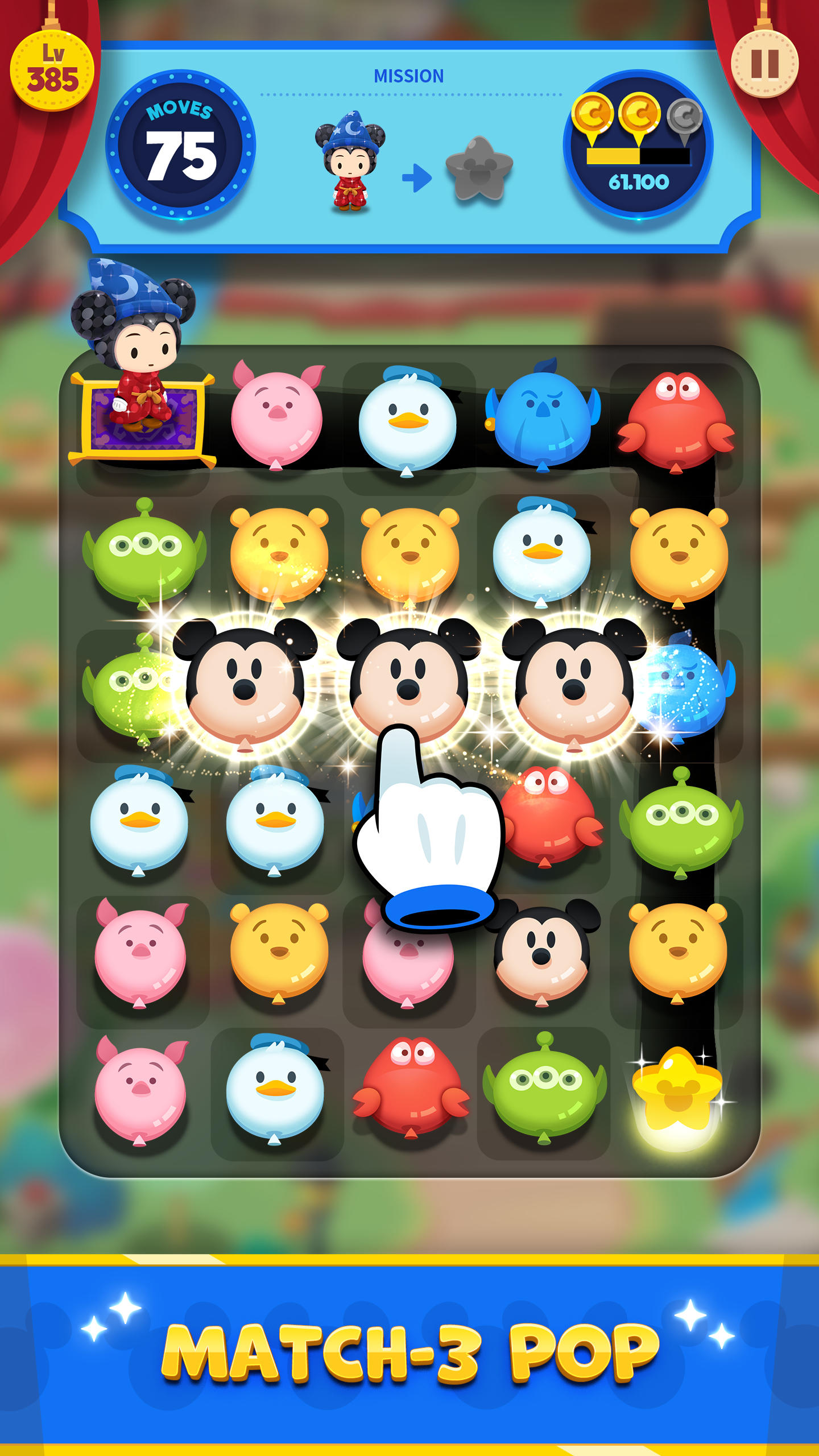 Disney Pop Town! Match 3 Games Game Screenshot