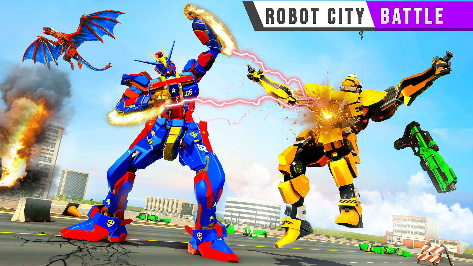 Police Shark Robot Car Game Game Screenshot