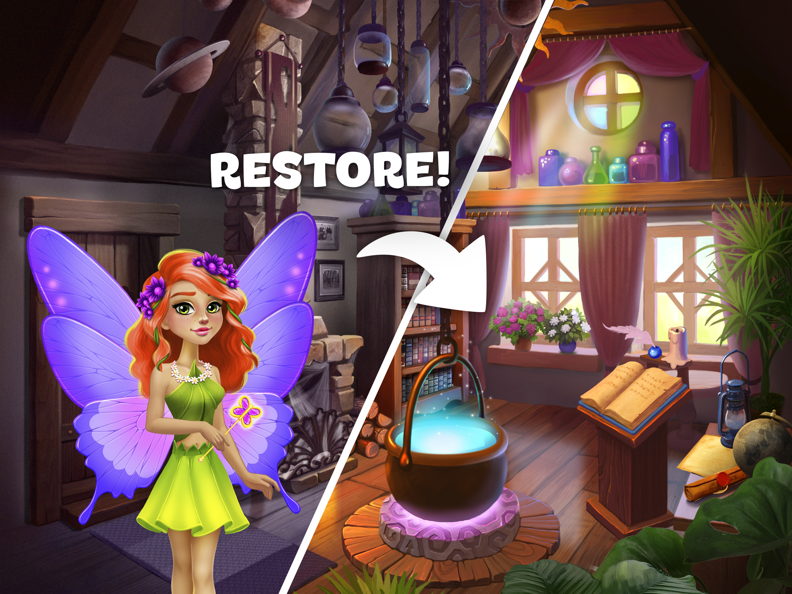 Butterfly Garden Mystery: Scapes Match 3 Story Game Screenshot