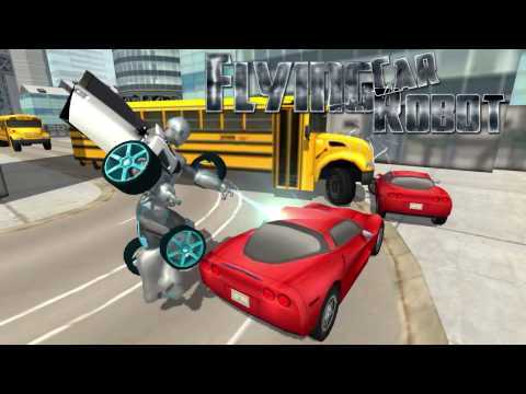 Скриншот видео Flying Car Robot Flight Drive Simulator Game 2017