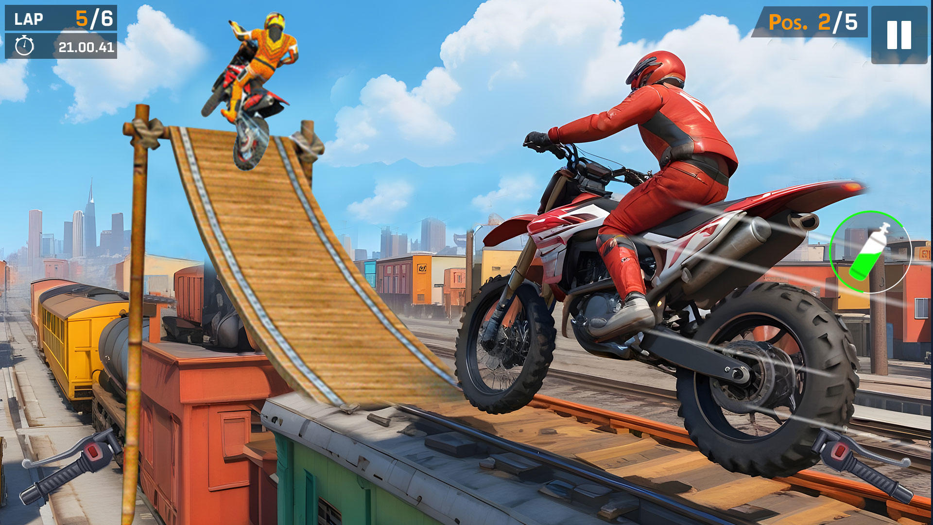 Bike vs Train Race Challenge Game Screenshot